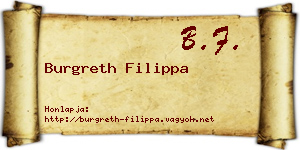 Burgreth Filippa névjegykártya